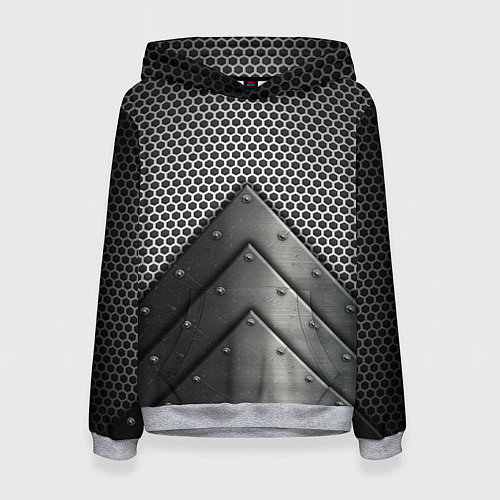 Женская толстовка Броня металлическая / 3D-Меланж – фото 1