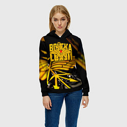 Толстовка-худи женская Войска связи, цвет: 3D-черный — фото 2