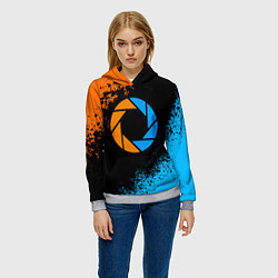 Толстовка-худи женская PORTAL, цвет: 3D-меланж — фото 2