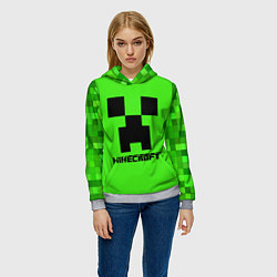 Толстовка-худи женская MINECRAFT, цвет: 3D-меланж — фото 2