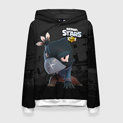 Толстовка-худи женская Brawl Stars Crow Ворон, цвет: 3D-белый