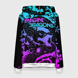 Толстовка-худи женская Imagine Dragons, цвет: 3D-белый