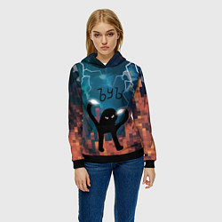 Толстовка-худи женская ЪУЪ Молнии, цвет: 3D-черный — фото 2