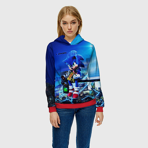 Женская толстовка SONIC / 3D-Красный – фото 3