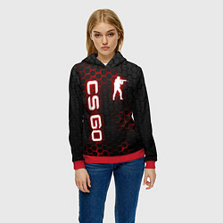 Толстовка-худи женская CS GO, цвет: 3D-красный — фото 2