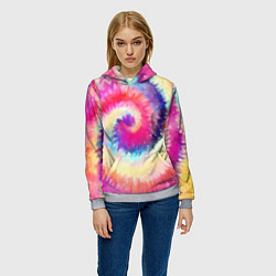 Толстовка-худи женская Tie Dye vortex, цвет: 3D-меланж — фото 2