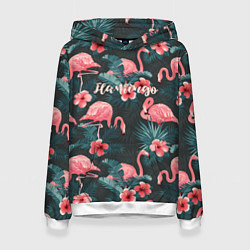 Толстовка-худи женская Flamingo, цвет: 3D-белый