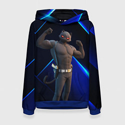 Толстовка-худи женская Fortnite Meowscles Shadow, цвет: 3D-синий