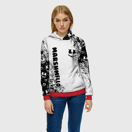 Женская толстовка Marshmello / 3D-Красный – фото 3