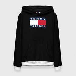 Толстовка-худи женская Tommy Hilfiger, tommy trigger, цвет: 3D-белый