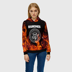 Толстовка-худи женская Ramones, цвет: 3D-черный — фото 2