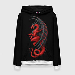 Толстовка-худи женская Red Dragon, цвет: 3D-белый