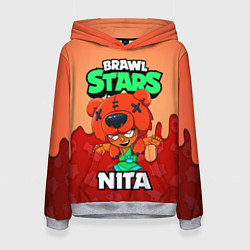 Толстовка-худи женская BRAWL STARS NITA, цвет: 3D-меланж