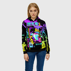 Толстовка-худи женская JoJo Bizarre Adventure, цвет: 3D-черный — фото 2