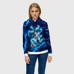 Толстовка-худи женская СОНИК, цвет: 3D-белый — фото 2