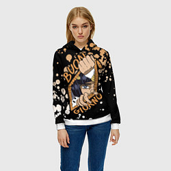 Толстовка-худи женская JoJo Bizarre Adventure, цвет: 3D-белый — фото 2