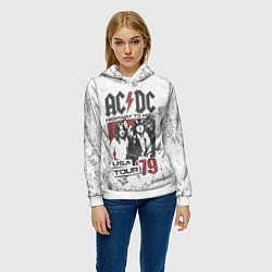 Толстовка-худи женская ACDC, цвет: 3D-белый — фото 2