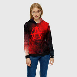 Толстовка-худи женская АНАРХИЯ, цвет: 3D-черный — фото 2