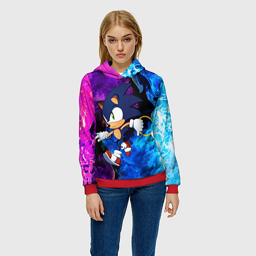 Женская толстовка SONIC / 3D-Красный – фото 3