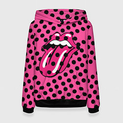Женская толстовка Rolling stones pink logo