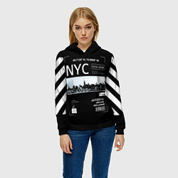 Толстовка-худи женская Off-White: NYC, цвет: 3D-черный — фото 2