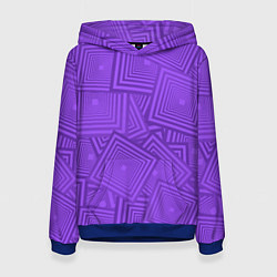 Толстовка-худи женская Квадраты в квадратах, цвет: 3D-синий