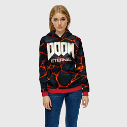 Толстовка-худи женская DOOM: ETERNAL, цвет: 3D-красный — фото 2