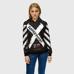 Толстовка-худи женская Off-White: Dangerous, цвет: 3D-черный — фото 2