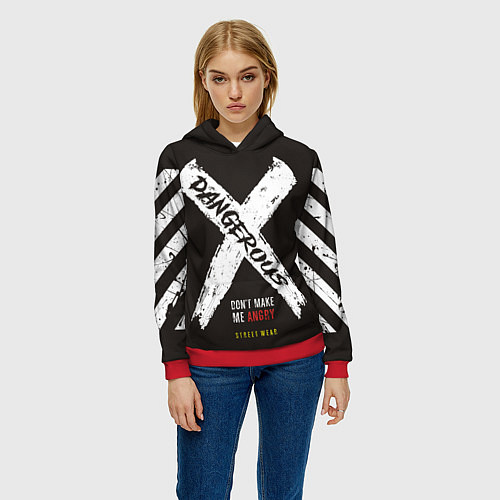 Женская толстовка Off-White: Dangerous / 3D-Красный – фото 3