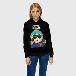 Толстовка-худи женская South Park Картман полицейский, цвет: 3D-черный — фото 2