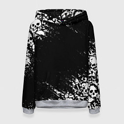 Толстовка-худи женская БЕЛЫЕ ЧЕРЕПА, цвет: 3D-меланж