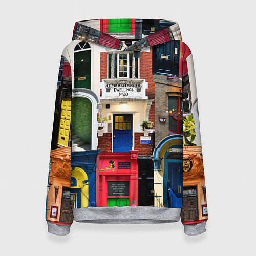 Женская толстовка London doors цифровой коллаж / 3D-Меланж – фото 1