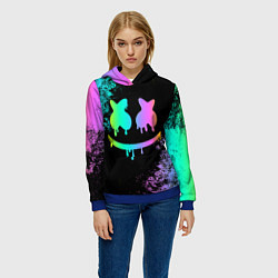 Толстовка-худи женская Marshmello, цвет: 3D-синий — фото 2