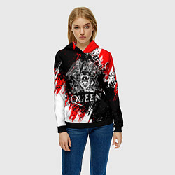 Толстовка-худи женская QUEEN, цвет: 3D-черный — фото 2