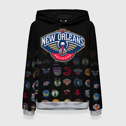 Толстовка-худи женская New Orleans Pelicans 1, цвет: 3D-меланж