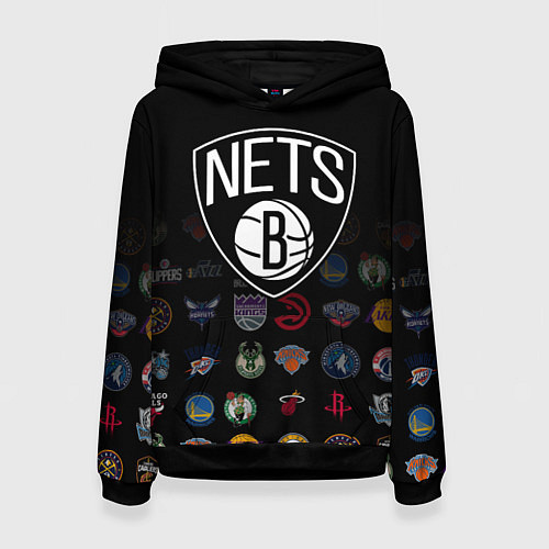 Женская толстовка Brooklyn Nets 1 / 3D-Черный – фото 1