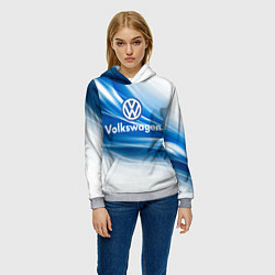 Толстовка-худи женская Volkswagen, цвет: 3D-меланж — фото 2