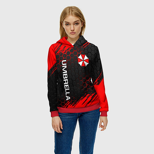 Женская толстовка UMBRELLA CORP / 3D-Красный – фото 3