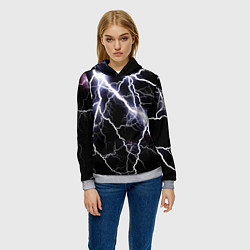 Толстовка-худи женская Молния, цвет: 3D-меланж — фото 2