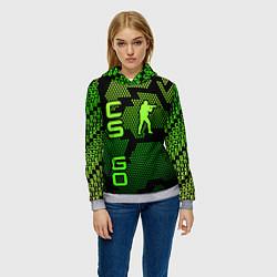 Толстовка-худи женская CS GO Oko, цвет: 3D-меланж — фото 2