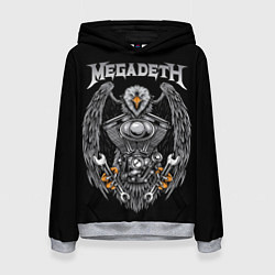Толстовка-худи женская Megadeth, цвет: 3D-меланж