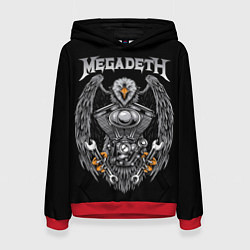 Толстовка-худи женская Megadeth, цвет: 3D-красный