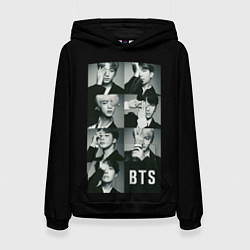Толстовка-худи женская BTS, цвет: 3D-черный