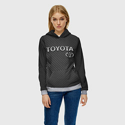Толстовка-худи женская Toyota Carbon, цвет: 3D-меланж — фото 2
