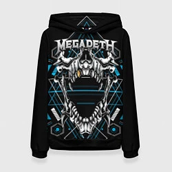 Толстовка-худи женская Megadeth, цвет: 3D-черный
