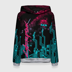 Толстовка-худи женская CYBERPUNK, цвет: 3D-меланж