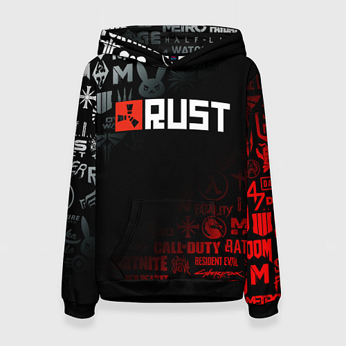Женская толстовка RUST / 3D-Черный – фото 1