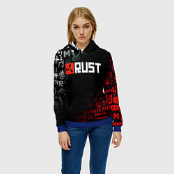 Толстовка-худи женская RUST, цвет: 3D-синий — фото 2