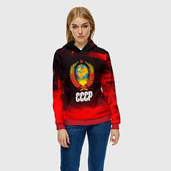 Толстовка-худи женская СССР, цвет: 3D-красный — фото 2