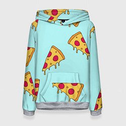 Толстовка-худи женская Ароматная пицца, цвет: 3D-меланж